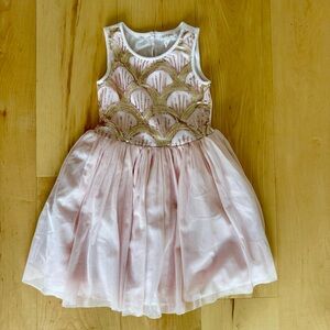 Cat & Jack Pink Art Deco Formal Kids Dress S 6-7